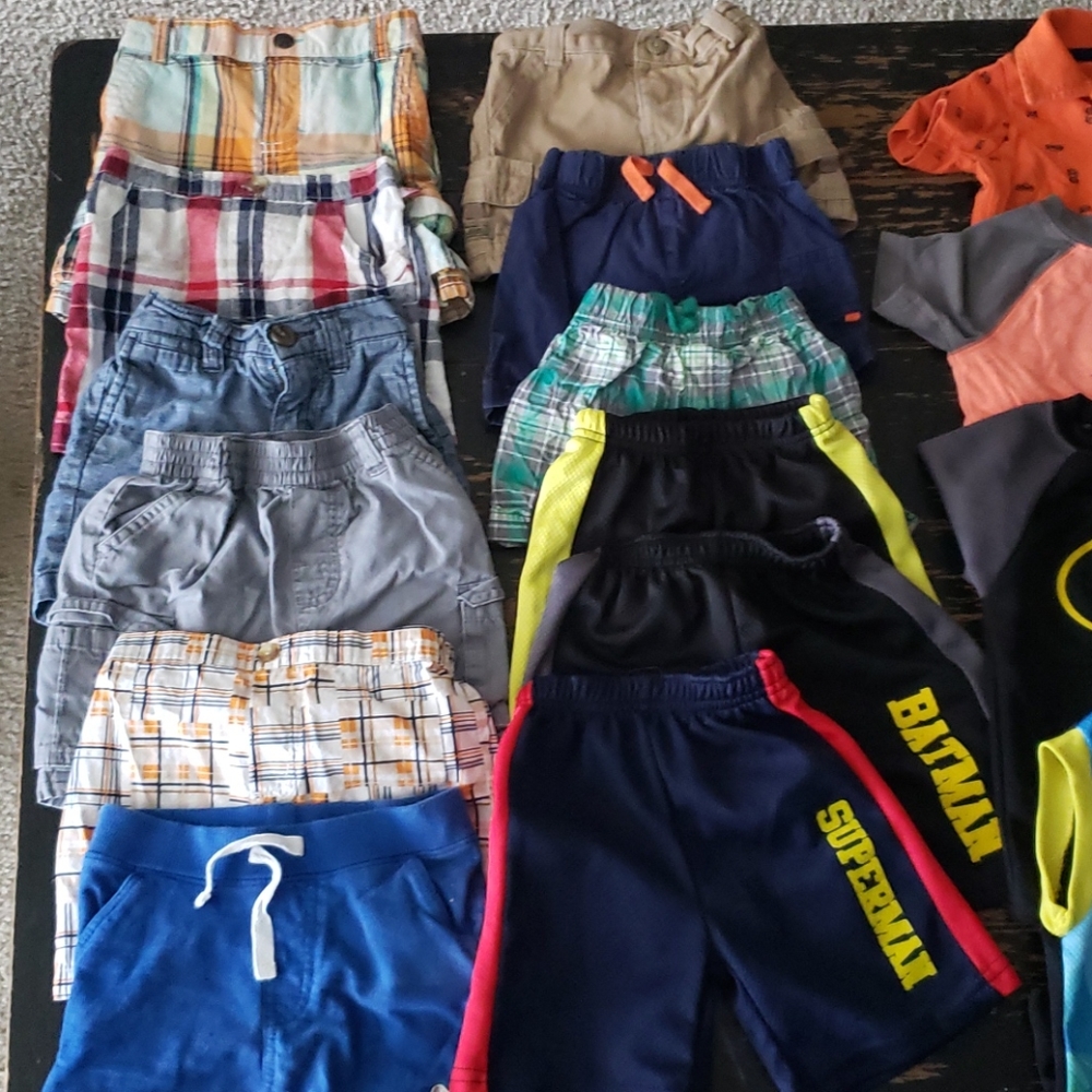 Shorts, shirts, hats for 12-18 months